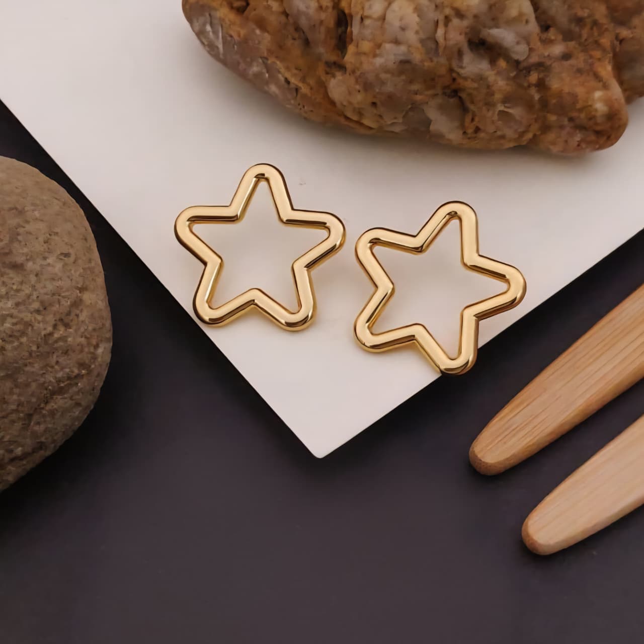 Celestial Outline Star Stud Earrings