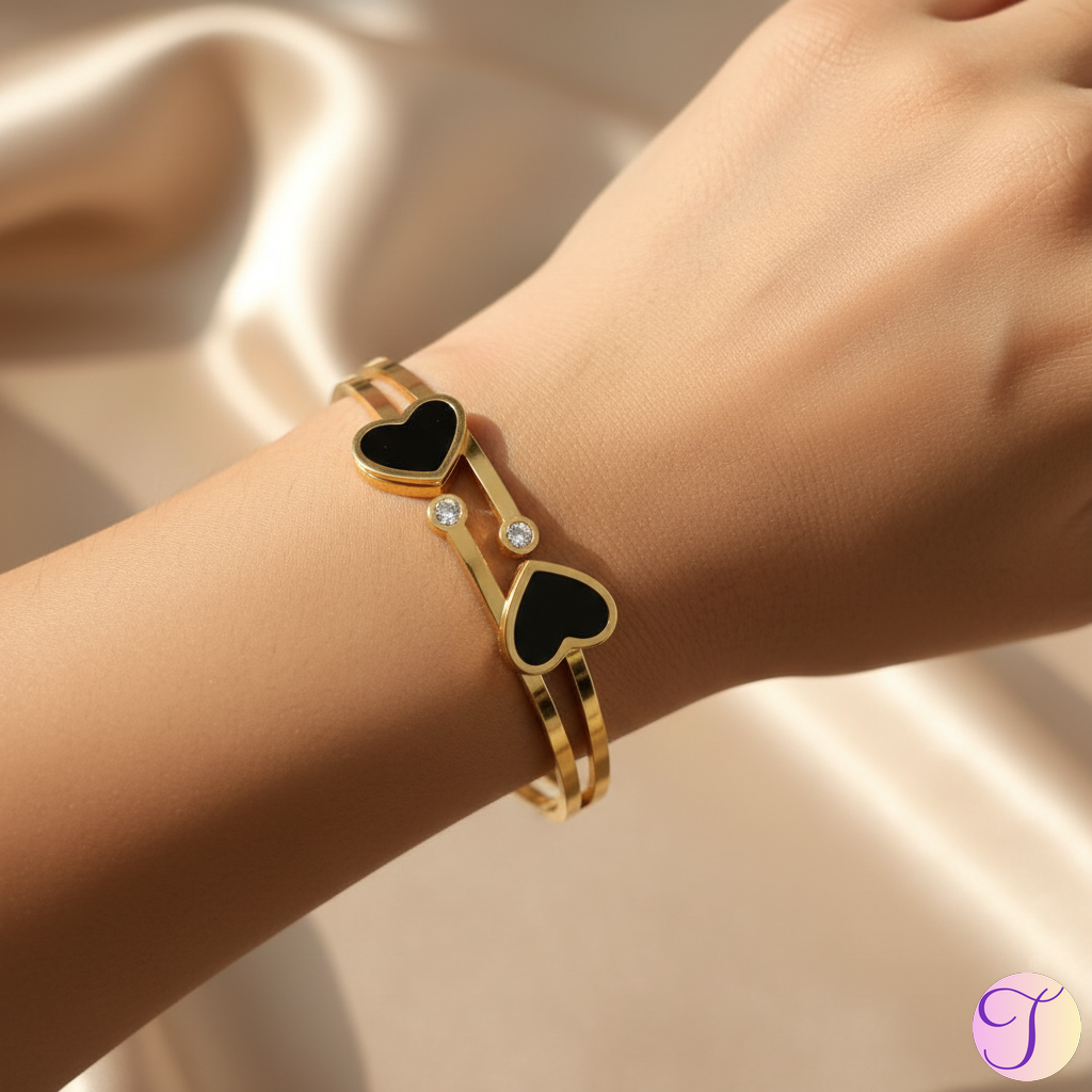 Duo Amour Golden Anti-Tarnish Kada Bracelet