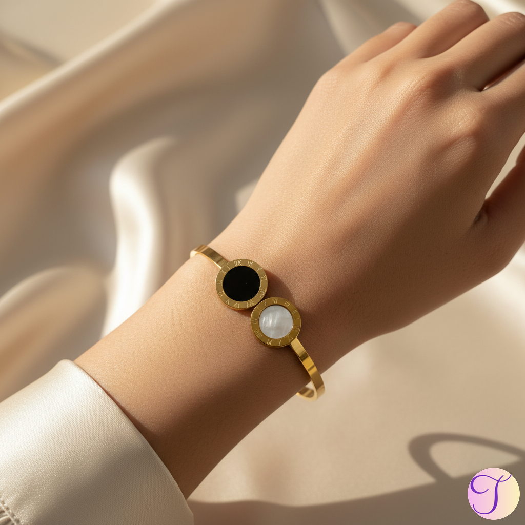 Celeste Duo Golden Anti-Tarnish Kada Bracelet