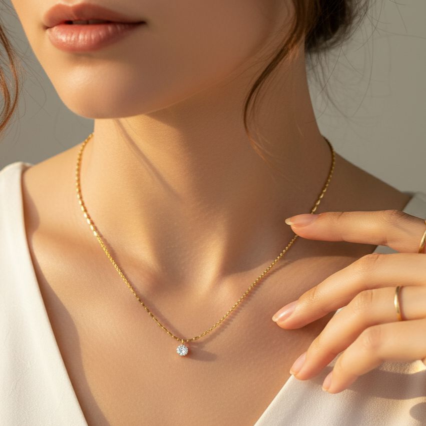 Ethereal Solitaire Pendant Necklace