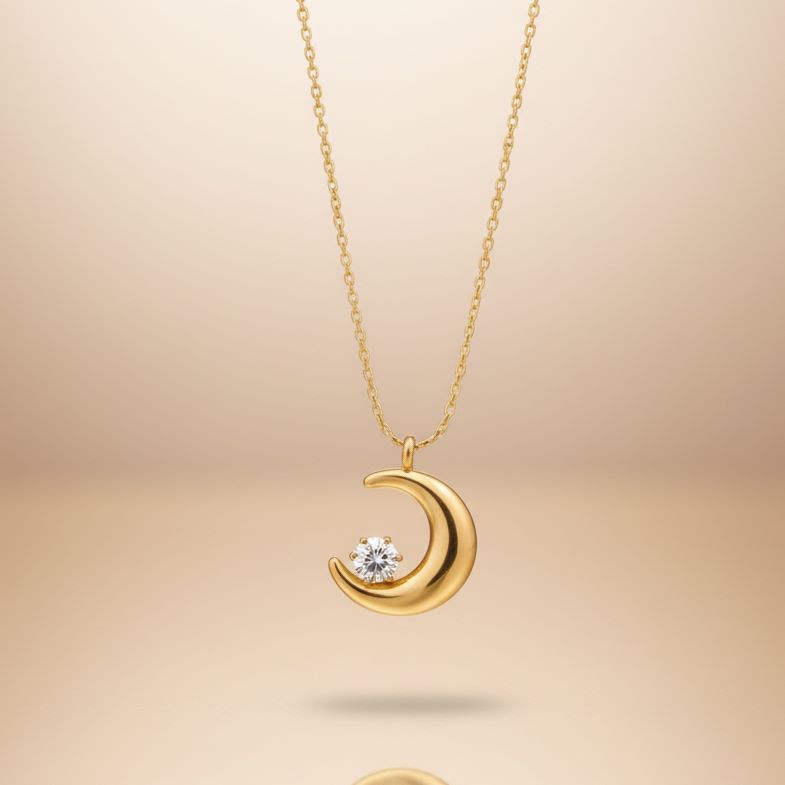 Celestial Crescent Pendant Necklace