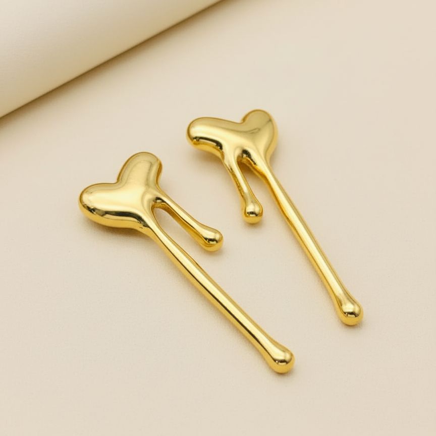 Melted Heart Drop Earrings