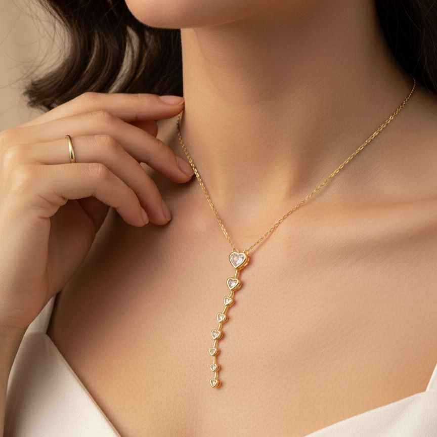 Radiant Cascade Drop Pendant Necklace