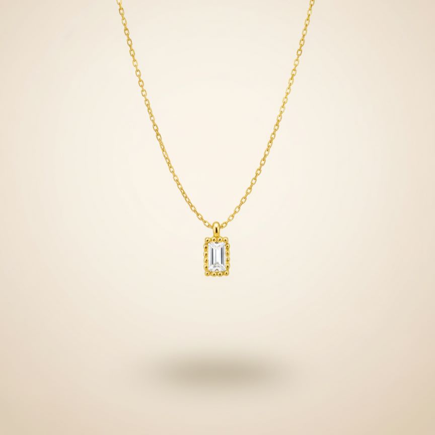Radiant Halo Solitaire Necklace