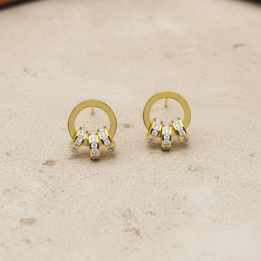 Radiant Trinity Hoop Earrings