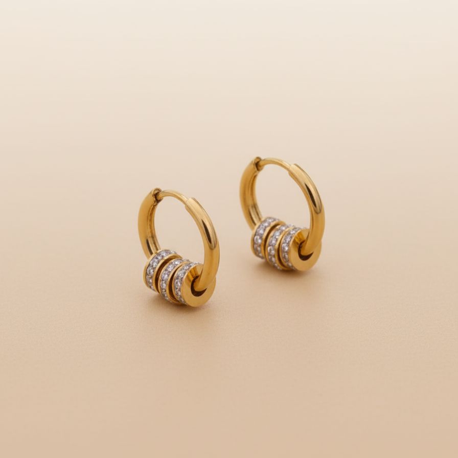 Starlight Pave Barrel Hoop Earrings