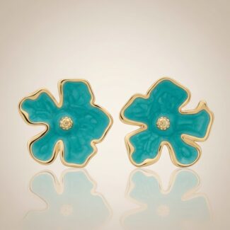 Azure Petal Stud Earrings