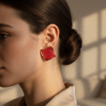 Crimson Glaze Stud Earrings