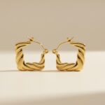 Geodesic Gold Contour Hoop Earrings