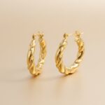 Gilded Weave Hoop Earrings