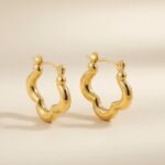 Golden Cloverlet Hoop Earrings
