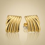 Golden Swirl Stud Earrings