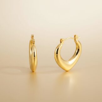 Puffy Heart Huggie Hoop Earrings