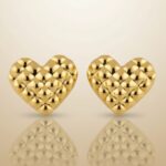 Quilted Heart Stud Earrings