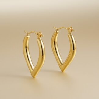 Teardrop Contour Hoop Earrings