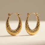 Textured Gold Hoop Earrings