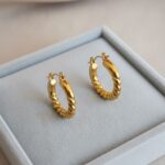 Regal Scale Barrel Hoop Earrings