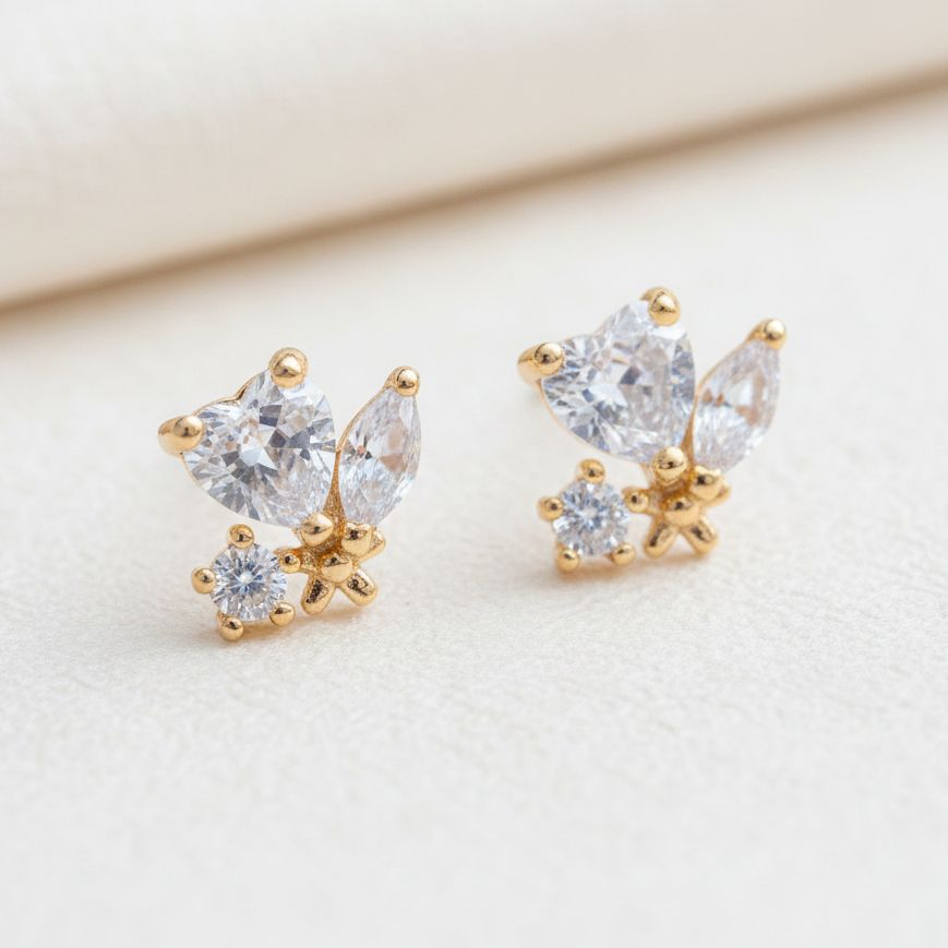 Butterfly Crystal Stud Earrings