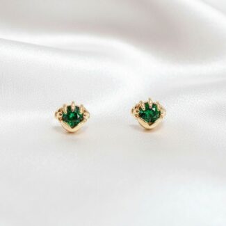 Green Stone Stud Earrings