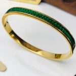 Green Inlay Anti-Tarnish Kada