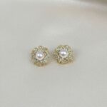 Pearl Flower Stud Earrings