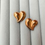 Curved Heart Stud Earrings
