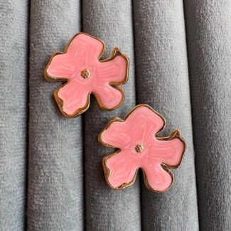 Pink Petal Stud Earrings